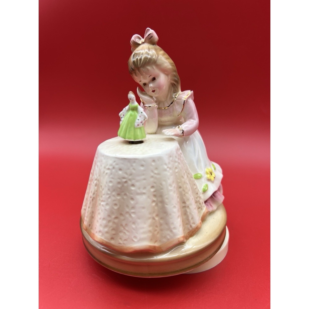 RARE Vintage Josef Originals Spinning "Music Box Dancer" Girl w Doll
